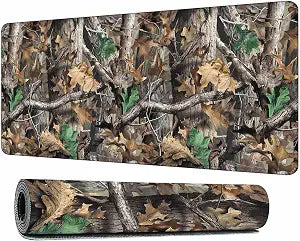 Woodland Camouflage Mouse Pad Desk Mat Tree Branch and Leaf Decor Large Gaming Mousepad for Keyboard PC.Home,Office 35.4"X15.7"