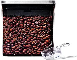 OXO Steel POP Coffee Container with Scoop, 1.7 Qt for Coffee, Tea and More