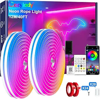 Cozylady RGB Neon Light LED Rope Light (12M/40Ft)