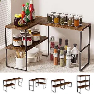 Golener Kitchen Counter Organizer, Countertop Shelf, Adjustable, Stackable