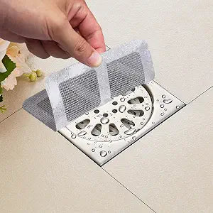 10 Pack Hair Catcher Shower Drain Cover,4"X4" Disposable Hair Stopper Mesh Stickers,Bathtub Hair Catcher for Drain,Shower Floor Cover Square,Bathroom,Laundry, Bathtub (10PCS)