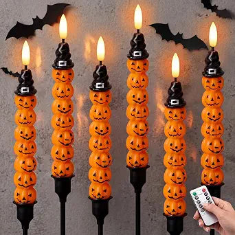 Baquler 6 Pcs Halloween Flameless Taper Candles Set