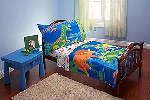 Everything Kids 4 Piece Toddler Bedding Set, Dinosaurs