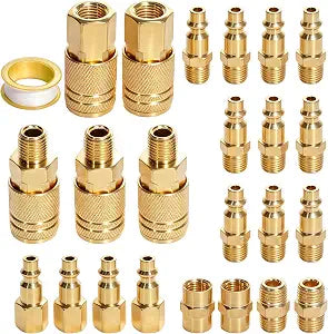 24Pcs 1/4" NPT Air Hose Fittings, Coupler & Plug Kit for Air Compressor