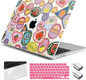 for MacBook Air 13(13.6) inch Case 2026 2025-2022 M5 M4 M3 M2 A3449 A3240 A3113 A2681 Shockproof & Scratch-Resistant Hard Shell + Keyboard Cover + Trackpad Protector + Type C, Summer Escape