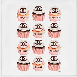 Pink Glam Cupcake Affirmation, 24 x 24 Inch Canvas Wall Art