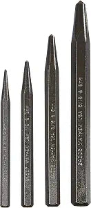 Mayhew Tools 62215 Center Punch, 4-Piece Set, Black Oxide Finish