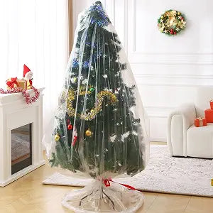 Christmas Tree Disposal Bag 9x6 ft Heavy Duty Plastic Xmas Tree Removal Bag, Clear Extra Large Tree Storage Bag Cover for for Real or Artificial Tree Upright