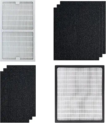 Replacement Filter C + D Compatible with Idylis IAP-10-280 Air Purifier Include 1 C+1 D HEPA Filter & 6 Carbon Filters, Part # IAF-H-100C IAF-H-100D
