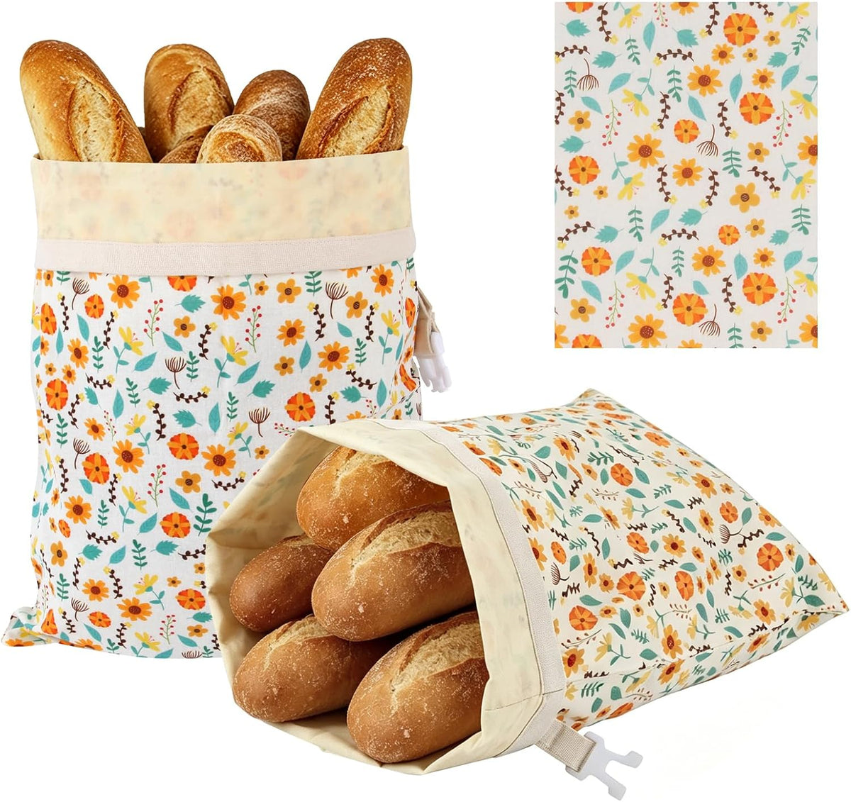 2-Pack Beeswax Bread Bags for Sourdough & Homemade Bread,Reusable Cotton Storage Bags,17X13 Inch Extra Large Airtight Food Keeper to Keep Fresh