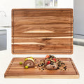 Acacia Wood Cutting Board 24"x18", Wooden Butcher Block for Kitchen