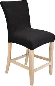 Internet's Best Dining Room Chair Cover - Set of 4 - Stretch Slipover Chair Protectors - Elastic Covers - Black