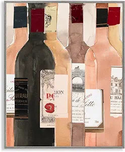 Stupell Industries Timeless Labeled Wine Champagne Bottles Vintage, Design by Samuel Dixon, 16 x 20