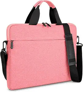14-15 Inch Laptop Sleeve Bag Carrying Case Protective Computer Cover with Handle Shoulder Strap Compatible with 15 inch MacBook Air M5 M4 M3 M2 Acer ASUS HP Surface Dell Chromebook, Pink
