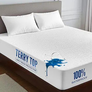 LUX D��cor 100% Waterproof Full Terry Mattress Protector ��� Soft, Noiseless