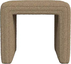 HomePop 19" Modern Channel Tufted Ottoman - Brown Boucle