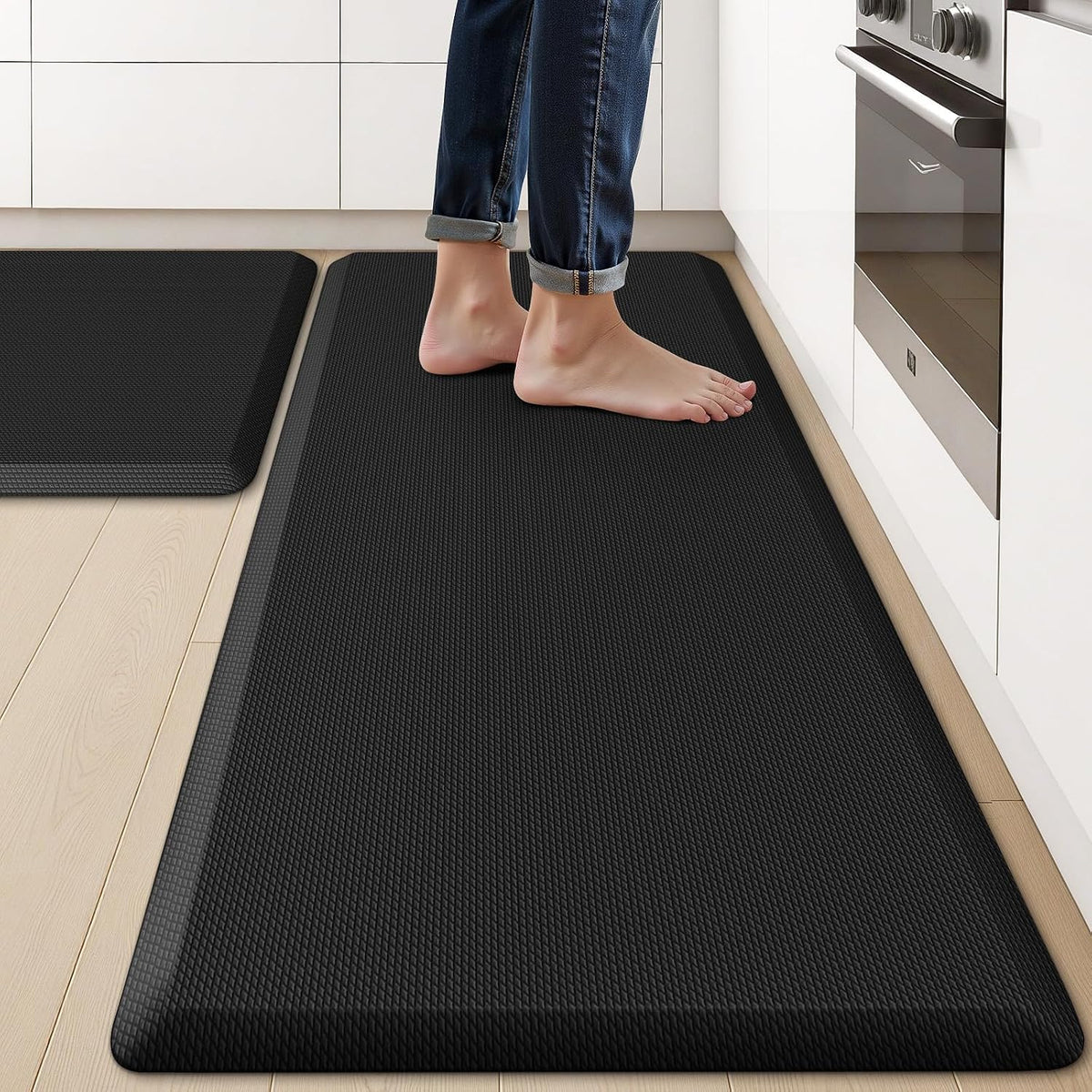 2PCS Kitchen Rugs Anti-Fatigue Kitchen Mat Comfort Standing Mat for Floor