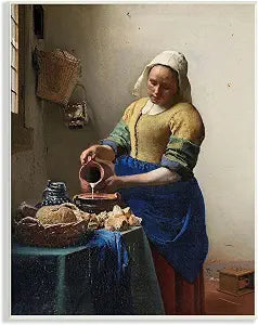 Vermeer Milkmaid Classical, 13 x 19 Inch Mounted Print on Wall Plaque