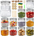 16 oz 12 Pack Wide Mouth Mason Jars with Lids and Embossed Fruit Pattern