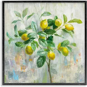 Abstract Lemon Tree Branch, 17 x 17 Inch Framed Gicle Print