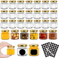 1.5 oz Honey Jars,30 Pack Hexagonal Glass Jars with Gold Lids