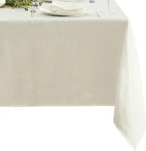 Villeroy & Boch Bristow Solid Texture Tablecloth, White - 60"W x 102"L
