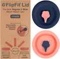ORIGINAL CREATOR - FlipFit Dual-Fit Silicone Mason Jar Lids with Straw Hole Fits Both Regular & Wide Mouth Mason Jars (Kerr, Ball, Mainstays) - 100% Pure Silicone (no fillers), Plastic-free, BPA-free