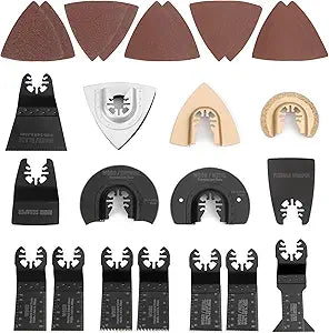 WORKPRO 25-piece Oscillating Multitool Accessories, Quick Release Oscillating Saw Blades to Cut Wood Metal Plastic, Fit Dewalt Worx Milwaukee Black&Decker Rockwell Makita Fein Craftsman