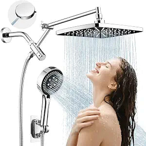 Shower Head with Handheld,High Pressure Chrome Rain Shower Head
