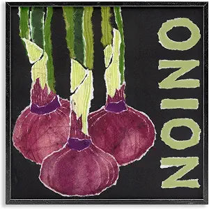 Collaged Garden Onion Still Life, 12 x 12 Inch Framed Gicle Print