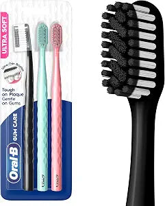 Oral-B Gum Care Ultra Soft Toothbrush, Gentle Bristles for Healthier Gums & Plaque Removal, Dentist���Recommended Oral Care, 3 Count