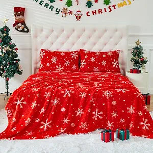 YIYEA Christmas Faux Fur Sheets, Luxury Ultra Soft Fleece Bed Sheets Set, Fluffy Plush Velvet Bedding for Fall Winter, Cozy Warmth, No Shedding, 3PC, Twin