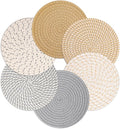 Billbotk 8" Trivets for Hot Dishes, Hot pots and Pans, 6 Heat Resistant Hot Pads, Pot Holders for Kitchen, Hot Plate Mats for Table, Kitchen Decor for Counter, Home Essentials, Farmhouse(Boho)