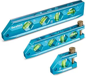 DURATECH 3-Piece Level Tool Set, Magnetic Torpedo Level with V-Groove