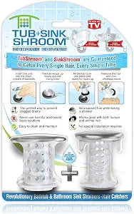 TubShroom and SinkShroom Drain Protectors Hair Catchers for Bathtubs and Sinks, Chrome