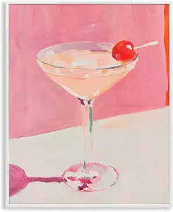 Cherry Cocktail Still Life Glam, 16 x 20 Inch Framed Gicle Print