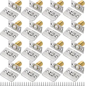 Peohud 16 Pack Closet Door Ball Catch, Adjustable Ball Catch with Strike Plate, Stainless Steel Latch Drive for Pantry Cabinet Interior Doors
