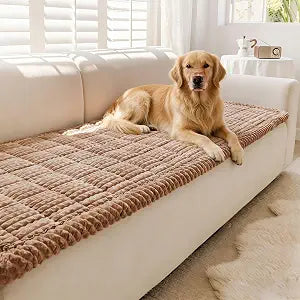 Couch Cover for Dogs Washable, Non-Slip Pet Couch Covers for Sofa, Fuzzy Dog Couch Cover Blanket, Thick, Soft, Plush Couch Cushion Covers for Sofa Protector (Coffee, 27.6" x 59"/70 x 150cm)