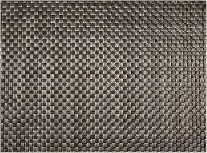 Risch Vinyl Woven Placemats, Elegant Rectangular Plastic Weave Placemat, Indoor or Outdoor Dining, Washable, Reusable, Heavy Duty, Non-Slip, 16 x 12, Iron Grey, Set of 12