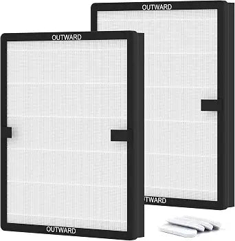 2 Packs E-200 H13 True HEPA Replacement Filter Compatible with LUNINO E-200 Air Cleaner Purifier for Home Large Room up to 1740sq.ft with extra 4 pcs Aroma Pads