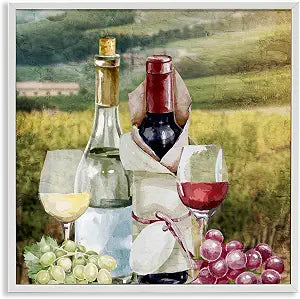 Wine Tasting Landscape, 17 x 17 Inch Framed Gicle Print
