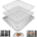 3 IN 1 Air Fryer Basket Tray Rack kit for Gourmia GTF7655 GTF7465 GTF7460 French Door Toaster Oven Air Fryer Combo 25 QT Capacity, Air Fryer Replacement Parts Accessories, Dishwasher Safe