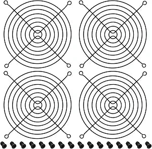 HiQltyla 140mm Computer Fan Grills with Screws, Black Color, 4 Pack