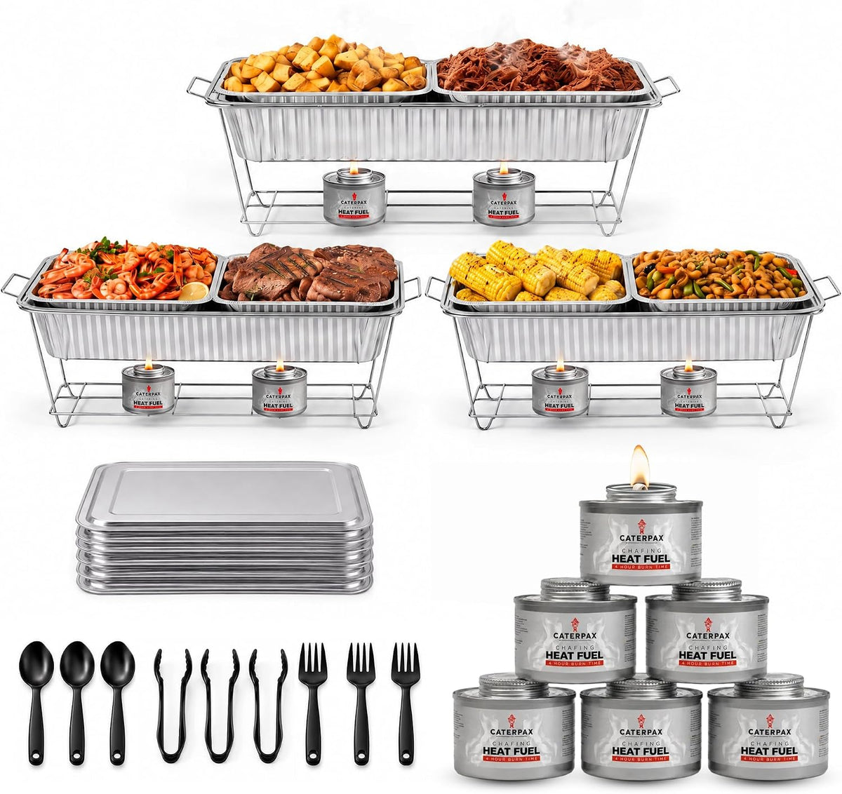 Disposable Chafing Dish Set and Food Warmers for Parties 33 Piece Set