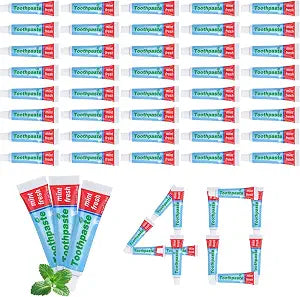 40 Small Toothpaste Travel Size Bulk 0.28oz,Mini Toothpaste Travel
