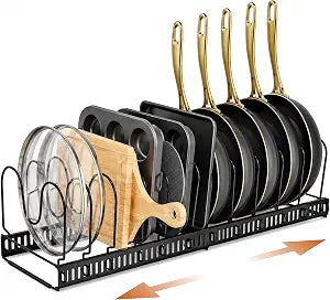 Norcalway Expandable Pots and Pans Lid Organizers - 11 Dividers