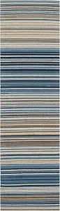 SAFAVIEH Marbella Collection Runner Rug - 2'3" x 8', Blue & Multi, Handmade Flat Weave Stripe Wool, Ideal for High Traffic Areas in Living Room, Bedroom (MRB289A)