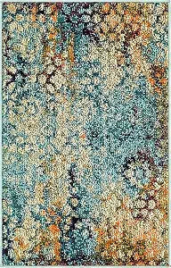 Unique Loom Vita Collection Traditional Over-Dyed Saturated Floral Medallions Area Rug (2' 2 x 3' 0 Rectangular, Turquoise/ Ivory)