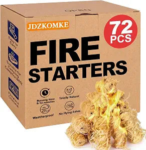 72pcs Waterproof Fire Starters for Campfires, BBQ & Fire Pit