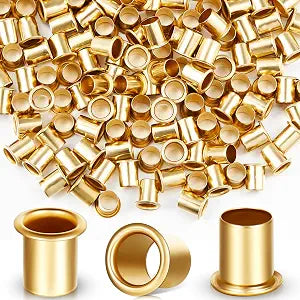 Dunzy 150 Pieces 1/4 Inch Shelf Pin Sleeves, Brass